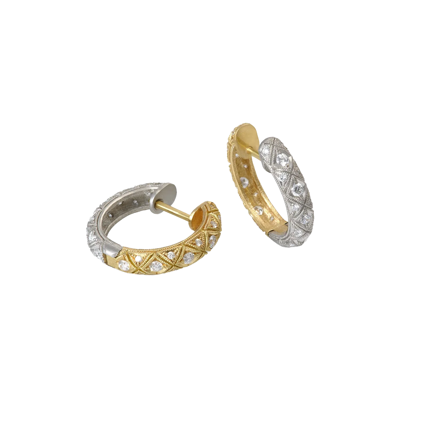 Reversible 3mm Huggie Earrings - Folium