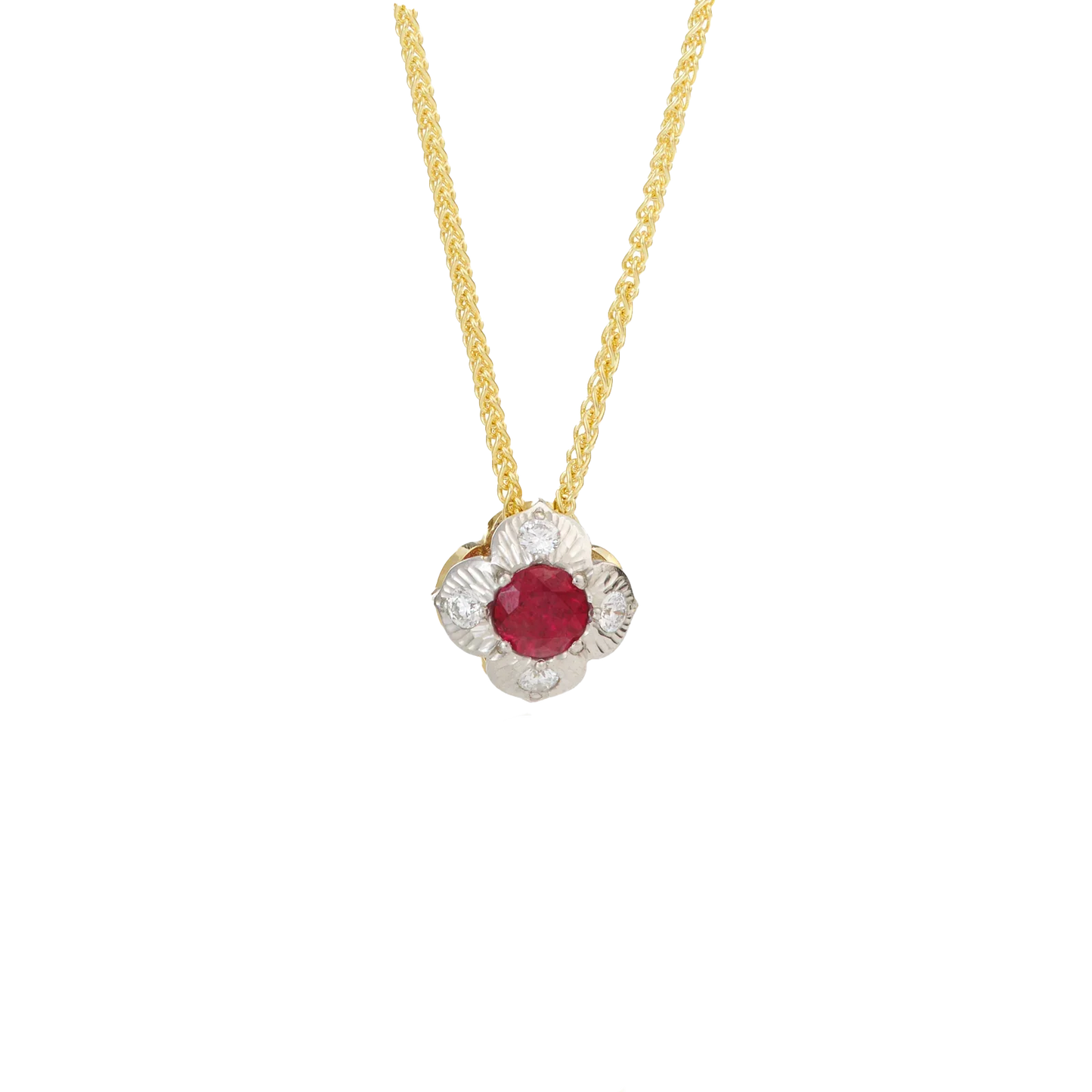 Reversible Ruby Pendant - Folium